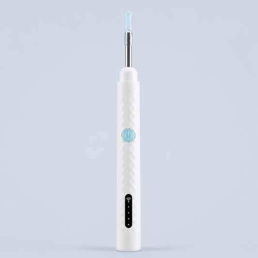Limpiador de oídos con cámara HD y luz LED, color blanco